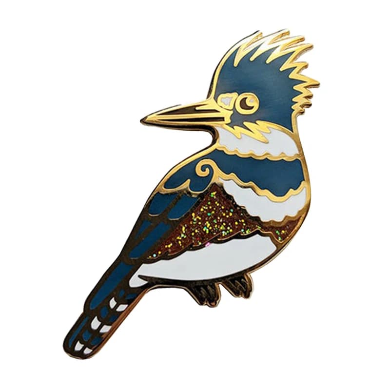 Cute Bird Enamel Pin Glitter woodpecker Brooch nature animal lovers gift - LIVE | DealPlug Jamaica