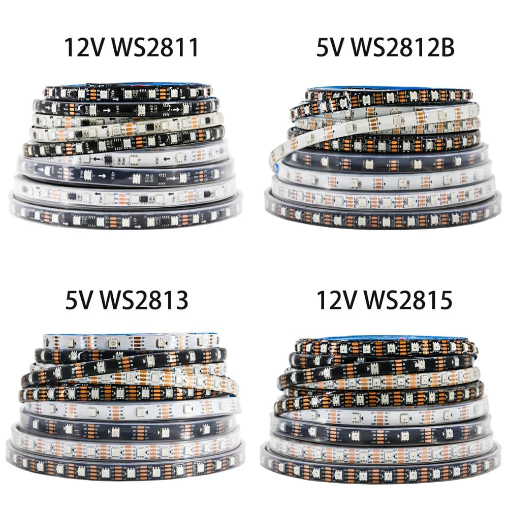 WS2812B WS2811 WS2813 WS2815 5050 RGB Smart LED Strip Lights WS2812 Individually Addressable IC 30/60/144Pixels/Leds/m Tape - LIVE | DealPlug Jamaica