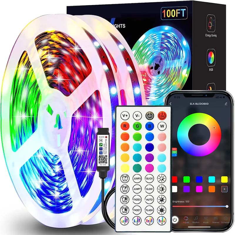 RGB Led Strip Lights 1M-40M Led Room Light with APP Control Flexible Ribbon Luces Led Tape for Room Bedroom Decoration - TRENDING | DealPlug Jamaica
