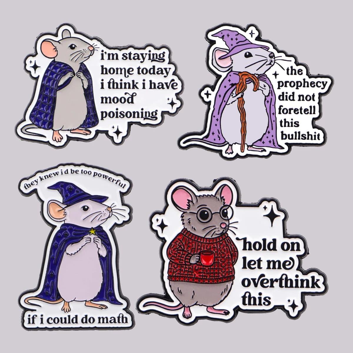 Cute Mouse Enamel Pin Funny Quotes Brooch Pines Lapel Pins Badge on Backpack Clothing Accessories Animal Jewelry Friends Gifts