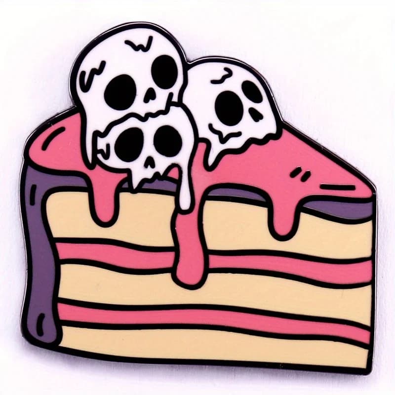 Skeleton Cake Enamel Clip Brooch Creepy Badge Ackpack Lapel Jacket Jeans Jewelry Accessories Gift - LIVE | DealPlug Jamaica